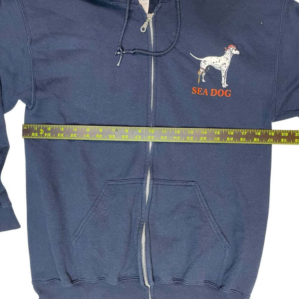 Sea Dog American Strong Dale Hollow Dalmatian Pirate Navy Zip Hoodie Size M - Picture 4 of 8